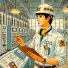 電験三種を取得した男性が工業現場で働いている様子