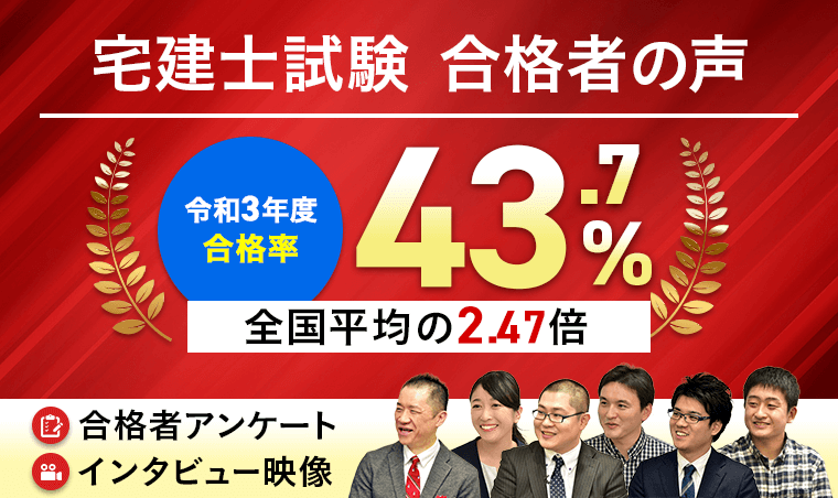 アガルート宅地建物取引士(宅建士)通信講座 合格率の説明画像