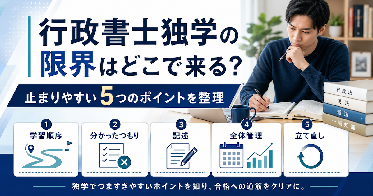 行政書士の独学の勉強で限界はどこで来る？